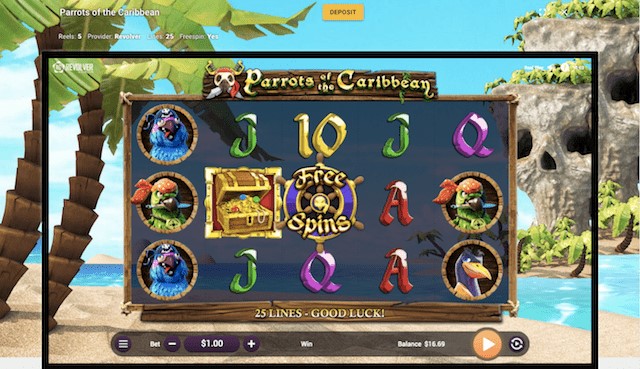 Parrots Of The Caribbean Slot Reels