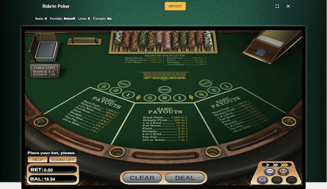 Ride’m Poker Online Table