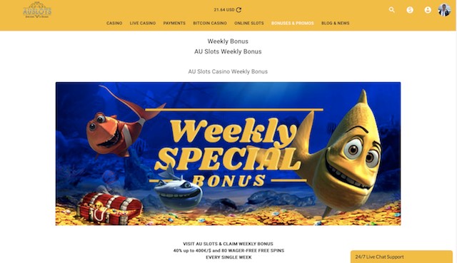 Weekly Special Bonus With Free Spins
