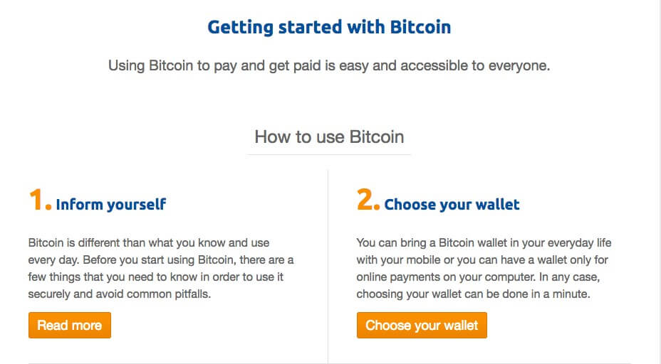 Choose wallet option