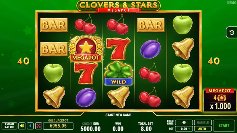 Clover and Stars 777 Slots Bay game