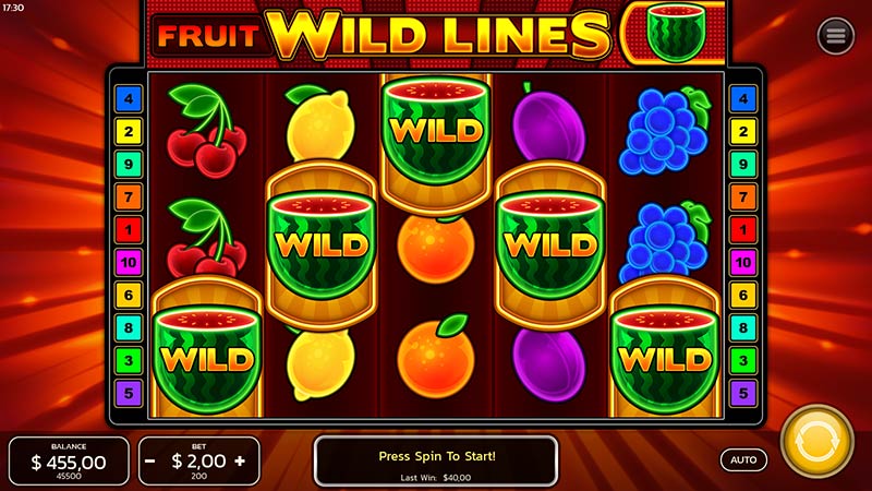 Fruit Wild Lines 777 Slots Bay game
