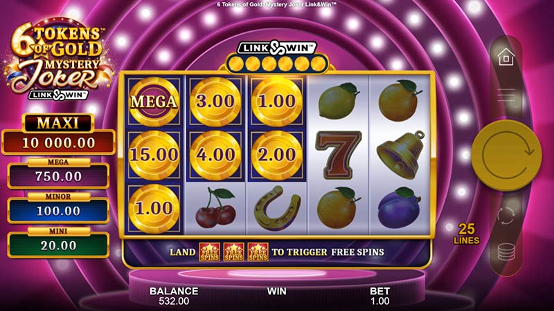 6 Tokens of Gold Mystery Joker Link and Win 777 Slots Bay game