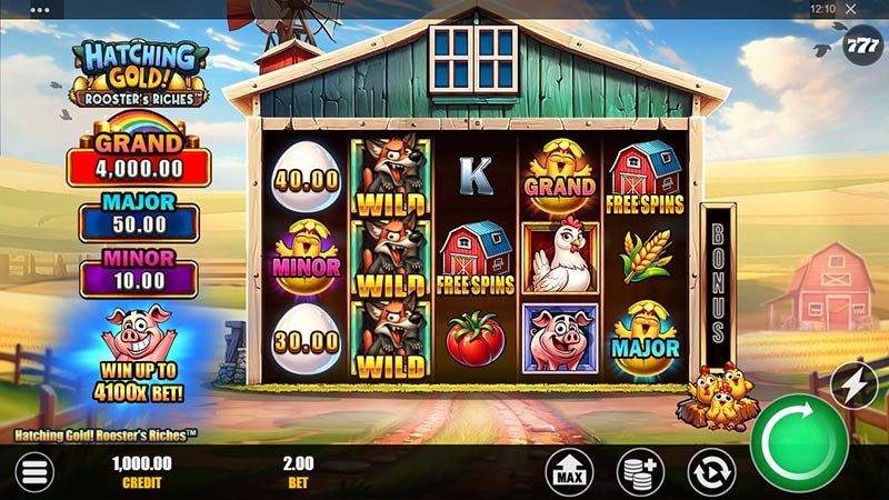 Hatching Gold Roosters Riches 777 Slots Bay game