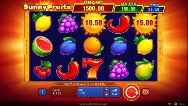 Sunny Fruits Hold and Win 777 Slots Bay game