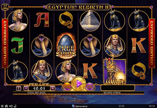 Egyptian Rebirth II Expanded Edition 777 Slots Bay game