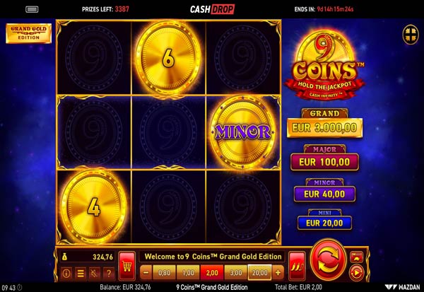 9 Coins Grand Gold Edition slot from Wazdan - Gameplay